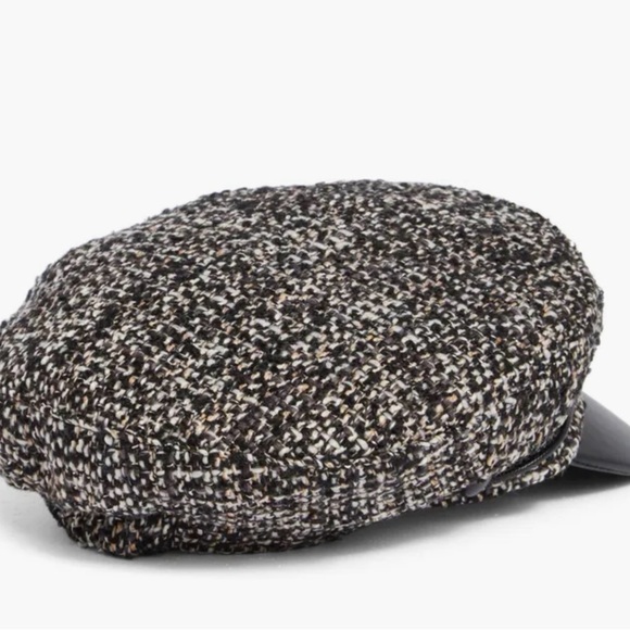 Vince Camuto Tweed Cap with Faux Leather Brim - Picture 2 of 2